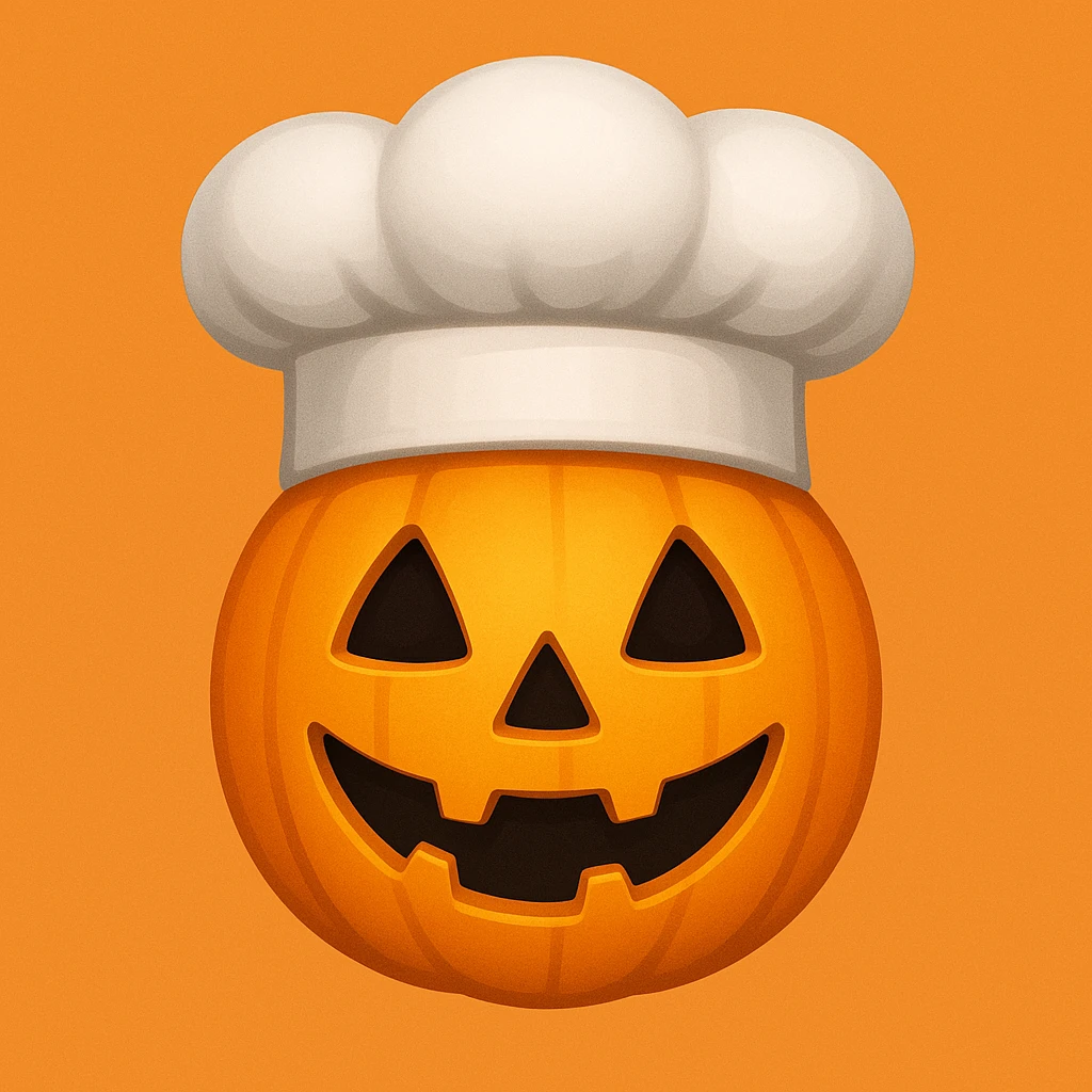 halloween emoji with chef hat emoji