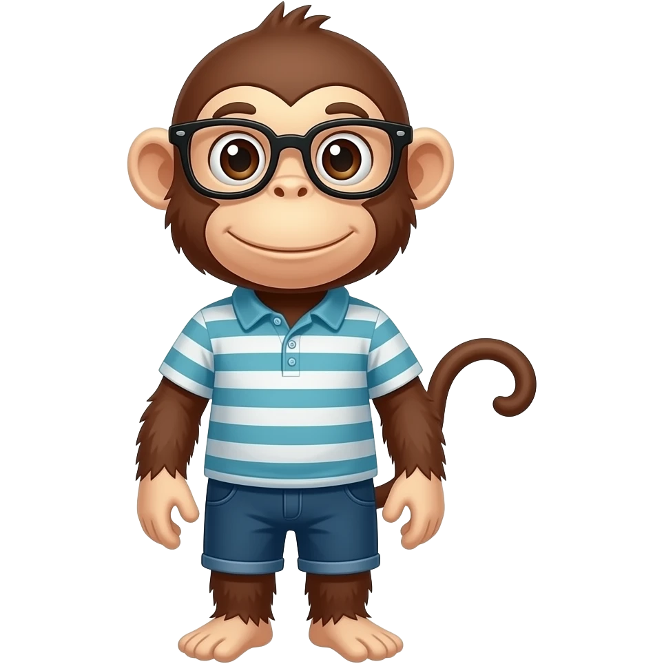 smart nerd monkey emoji
