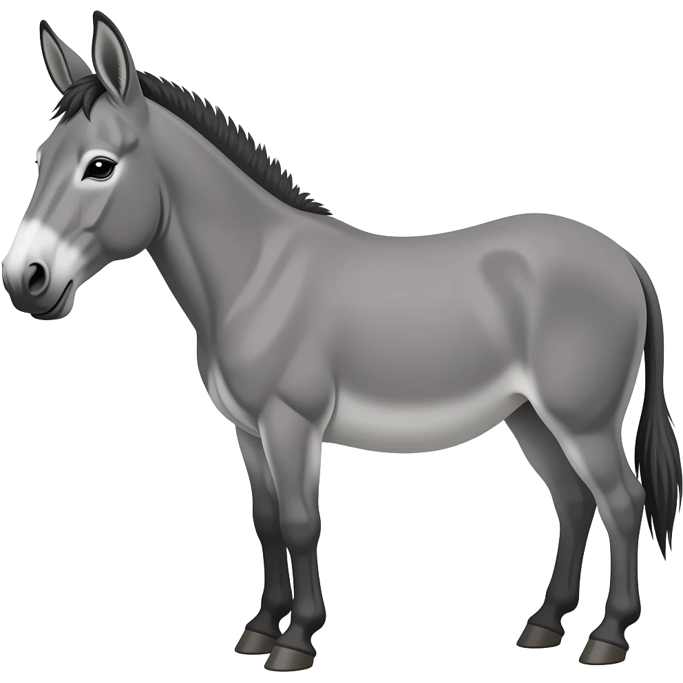 Cartoon grey mule emoji
