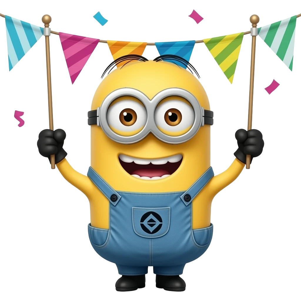 Crie um emoji sobre o tema de eventos e identidade visual de eventos.Minions emoji