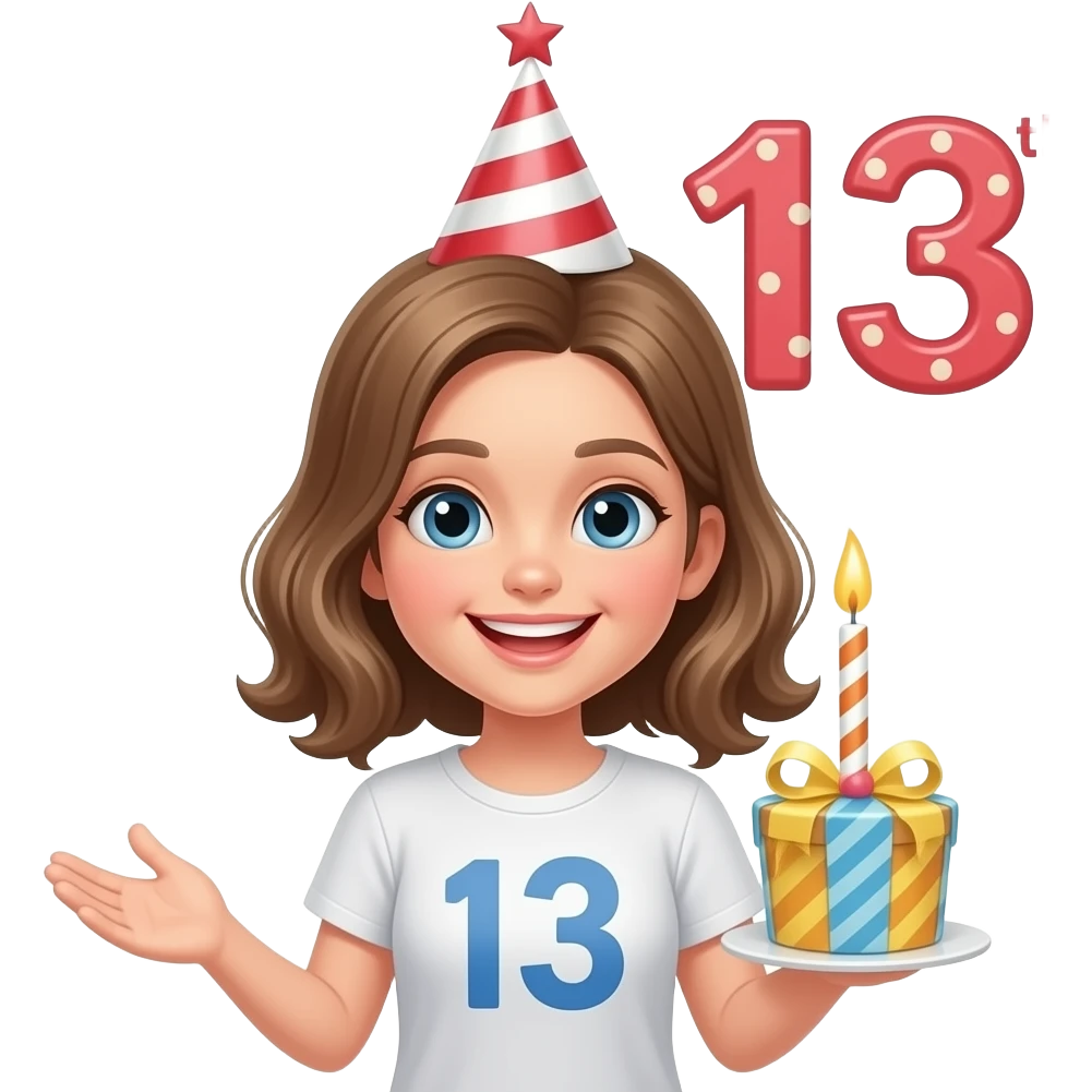 13 OFFICALLY A TEENAGER BIRTHDAY CARD emoji