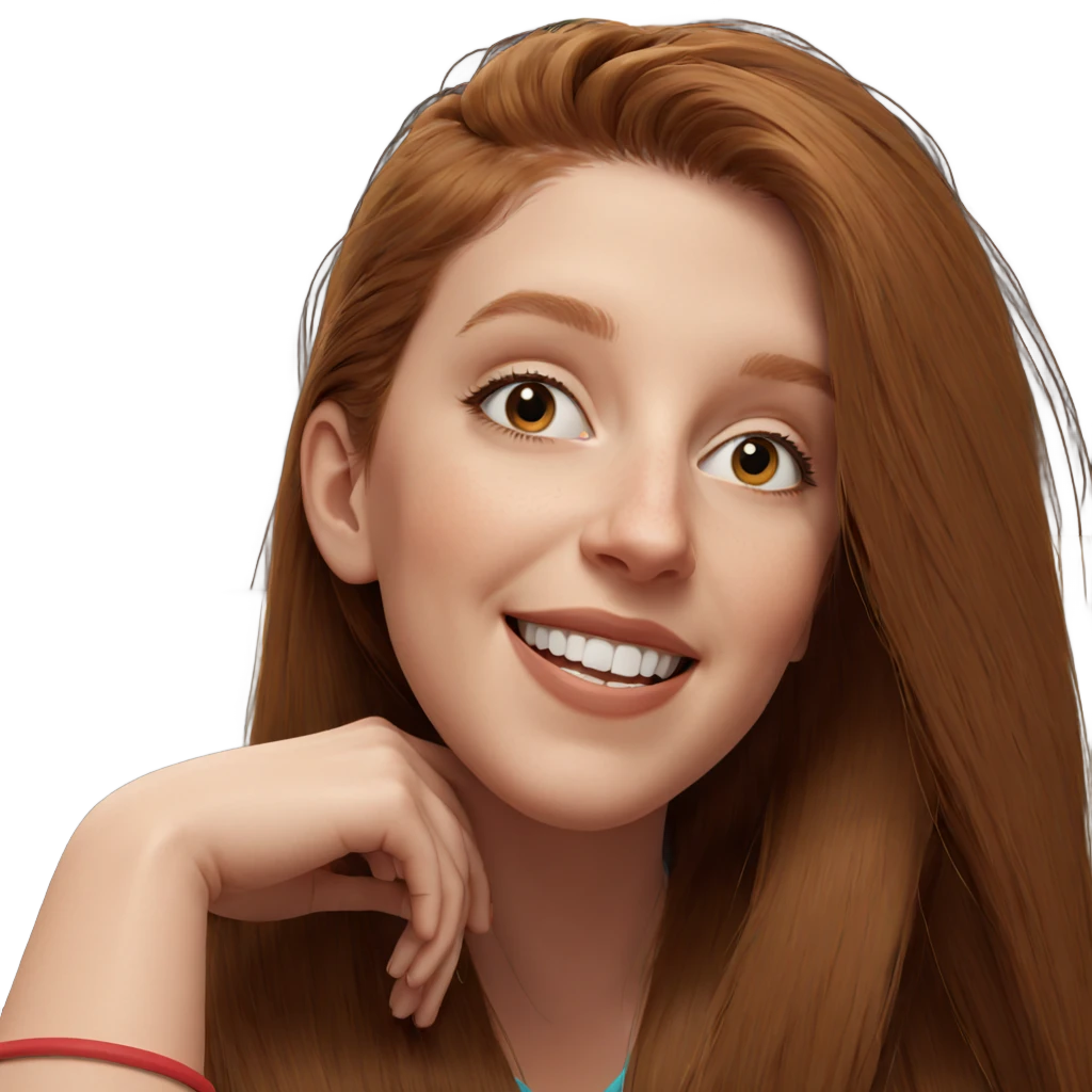 smiling girl with long hair emoji