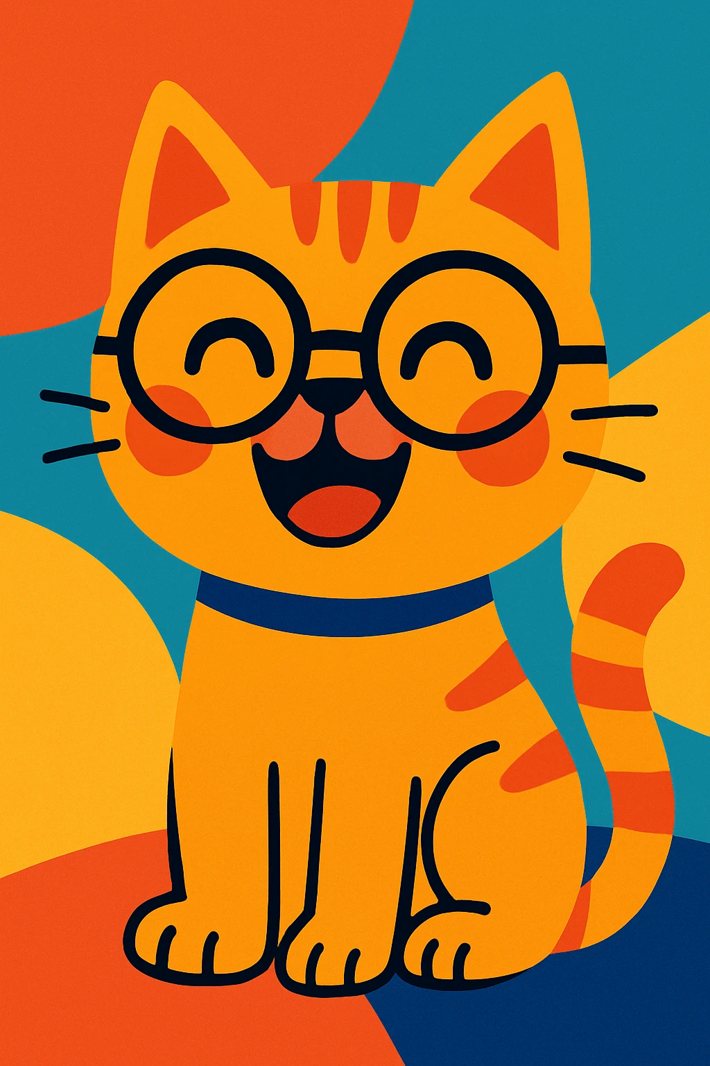 A happy cat wearing glasses emoji