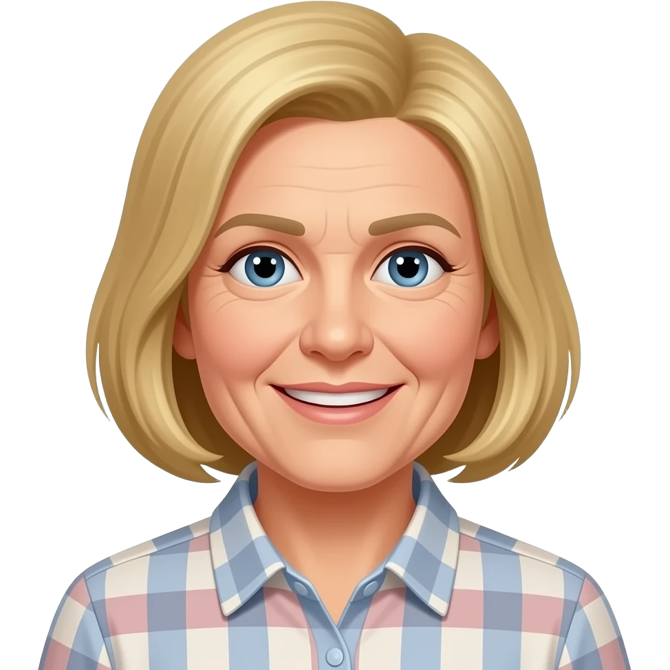 Seventy five year old blonde caucasion emoji