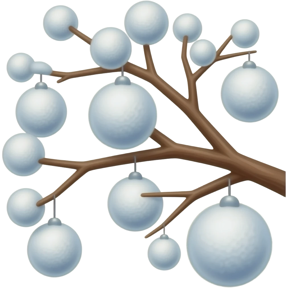Sticks of tree with white soft balls on it emoji