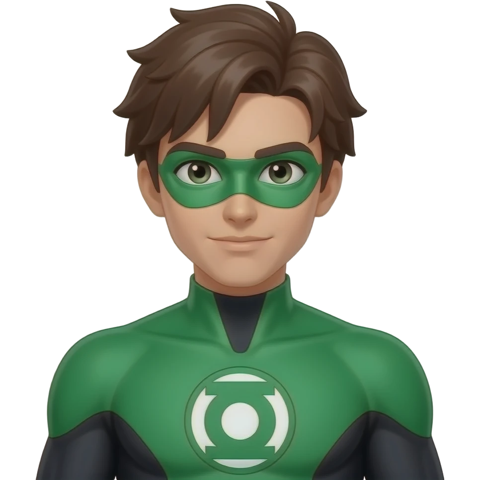 Anime superhero suite all green and black si emoji