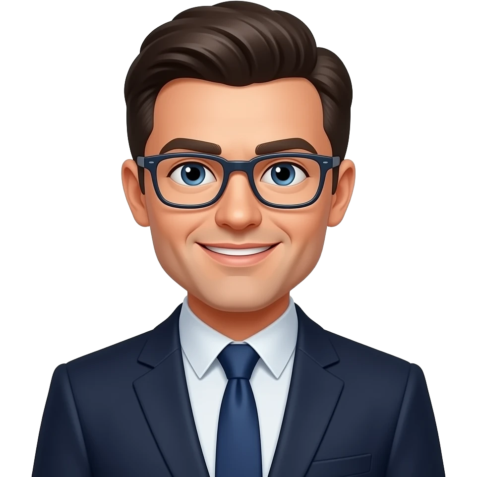 European-looking IT Businessman with dark hair, no glasses emoji