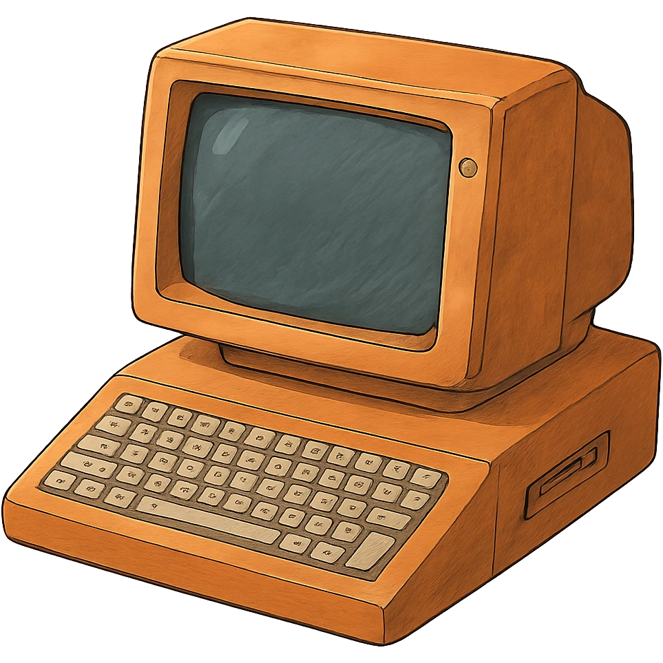 orange computer, ghibli style emoji