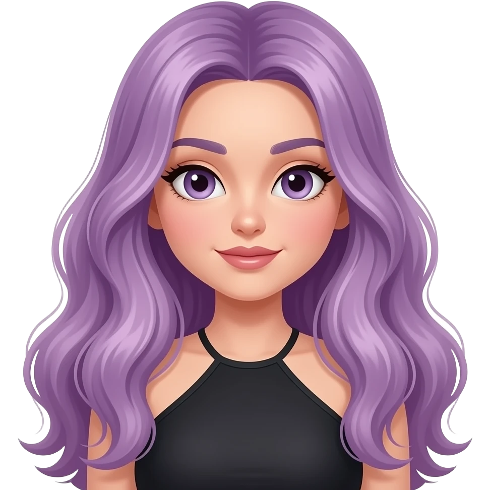 sexy girl with long purple hair dye her hair emoji
