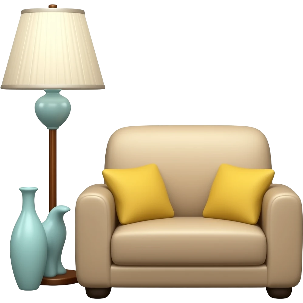 lamp next to a sofa, no background emoji