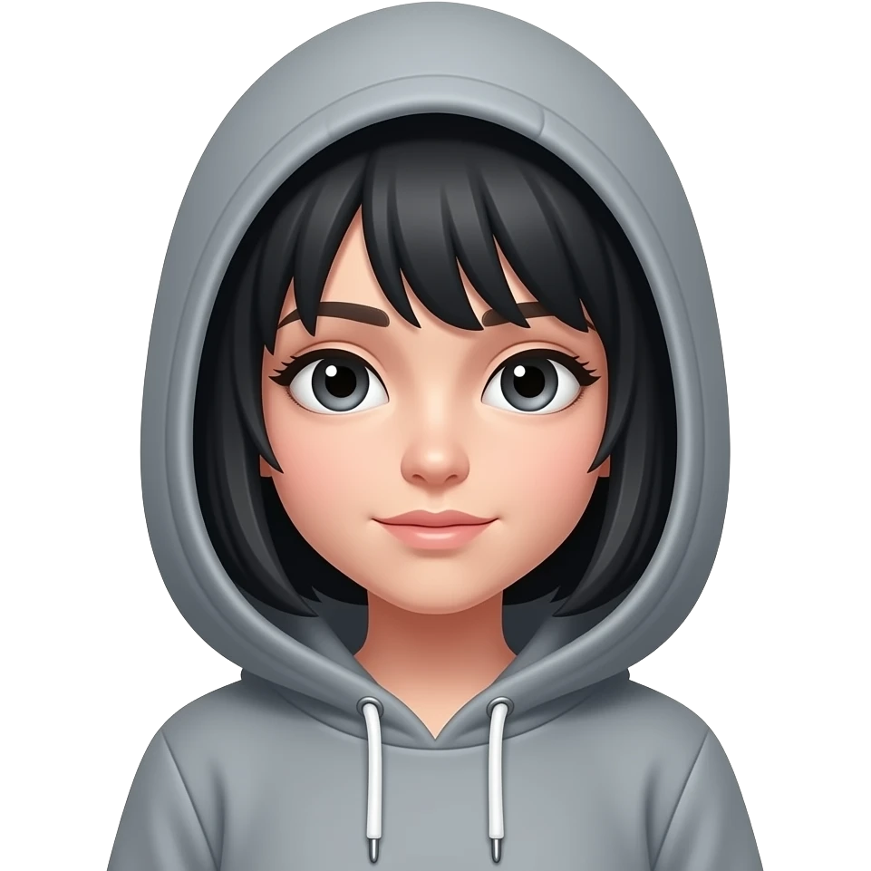 Emo girl with hoodie emoji