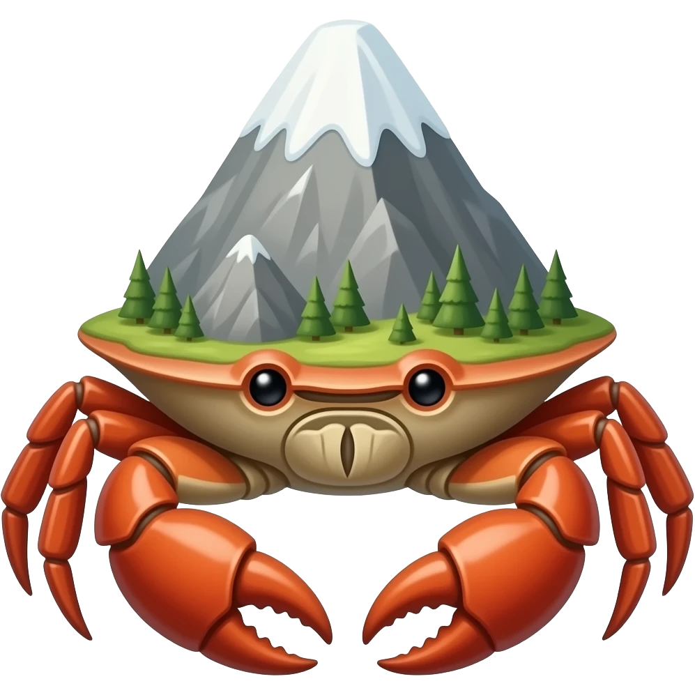 A big stone crab with a mountain on his back emoji