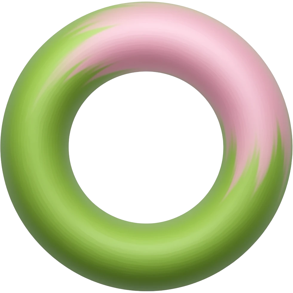 Green half pink cat tail tail emoji