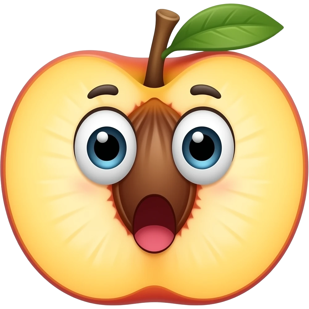 surprised split peach emoji