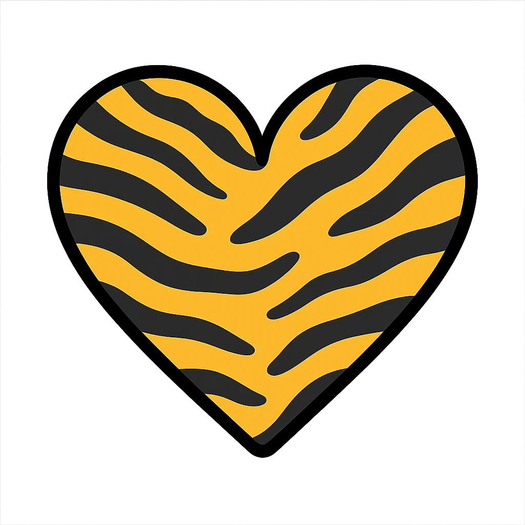 zebra print heart emoji