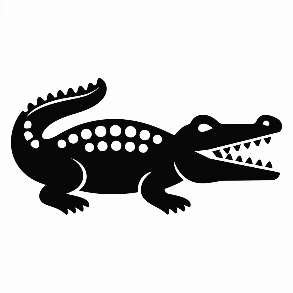 Crocodile icon black silhouette emoji