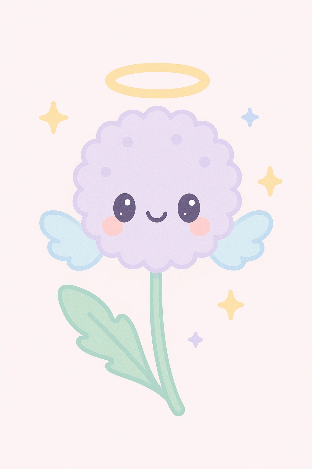 a dandelion with a halo and wings emoji
