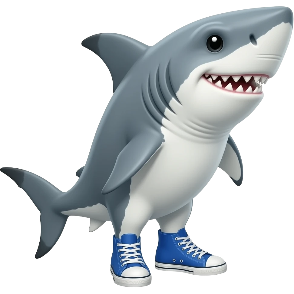 Tiburón con tenis azules emoji