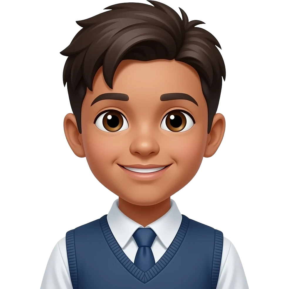 young school boy olive skin emoji
