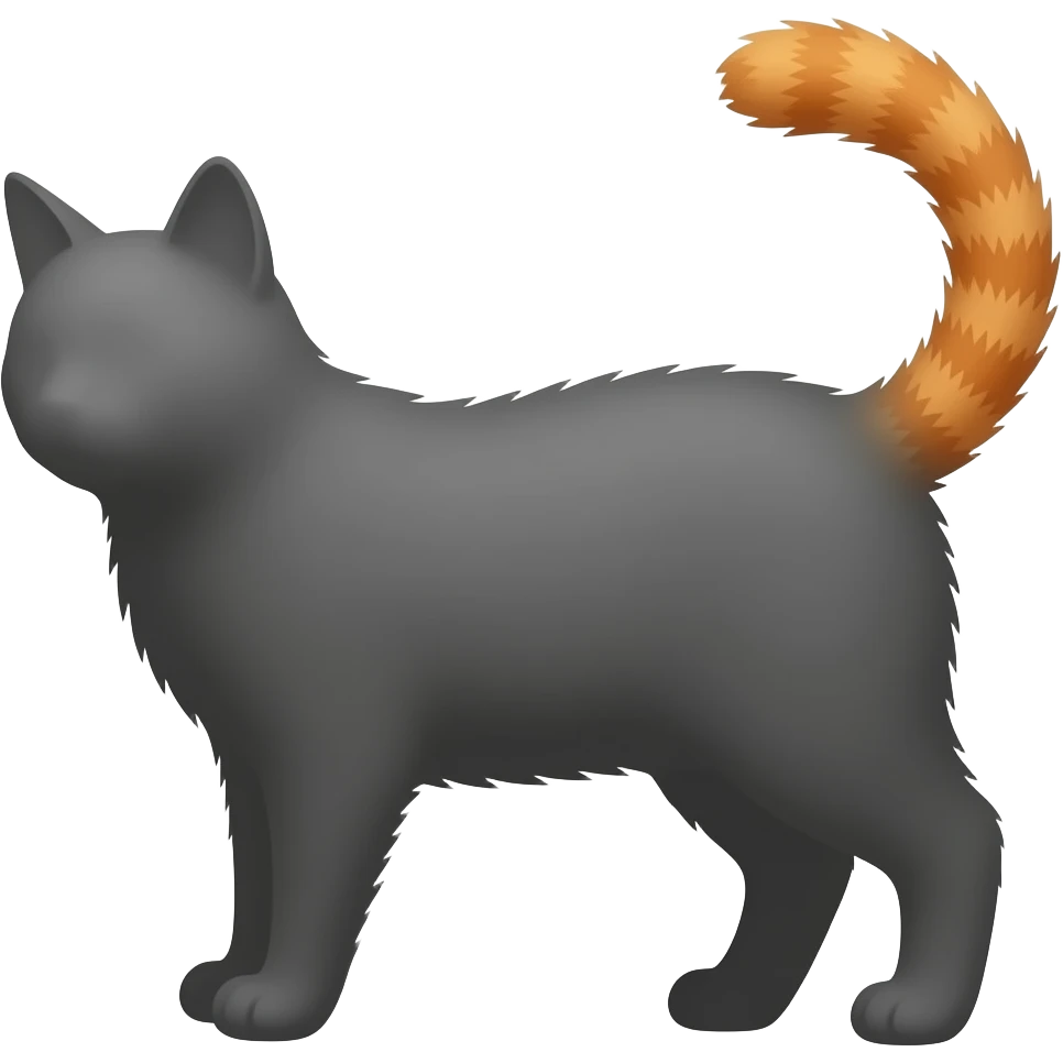 🐈Shadow of a cat, only the tail is visible orange tail in cat
 emoji