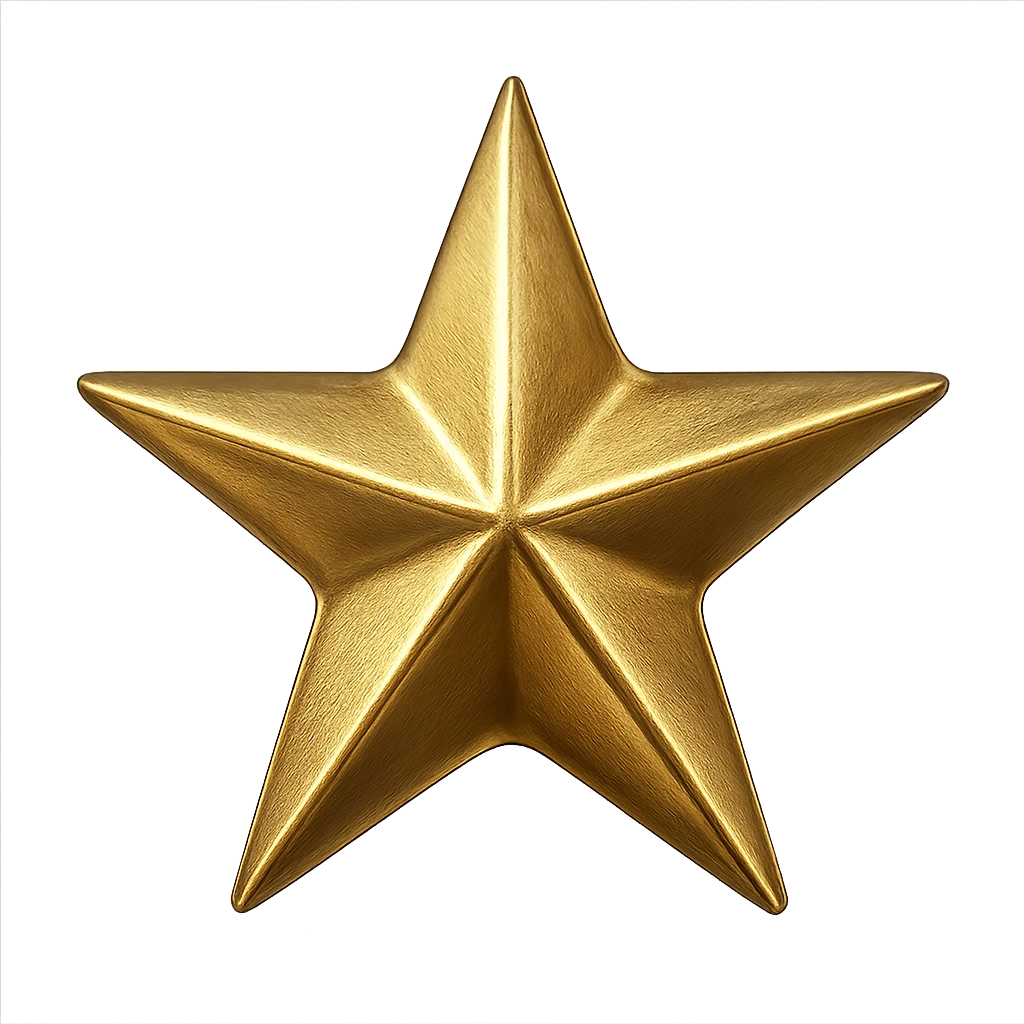small star with a metallic gold finish, glamorous and stylish, no background emoji