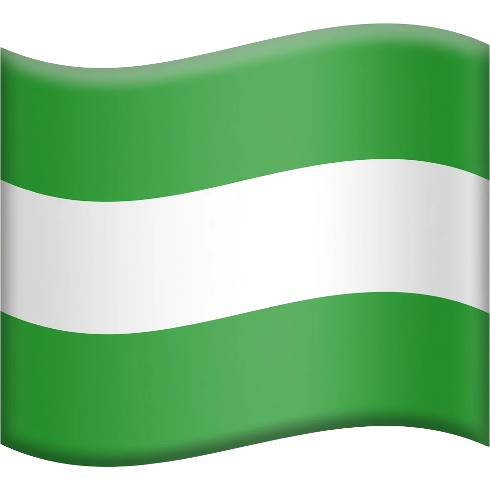 Bandera de 2 colores en forma horizontal puesto los colores mitad verde y mitad blanco emoji