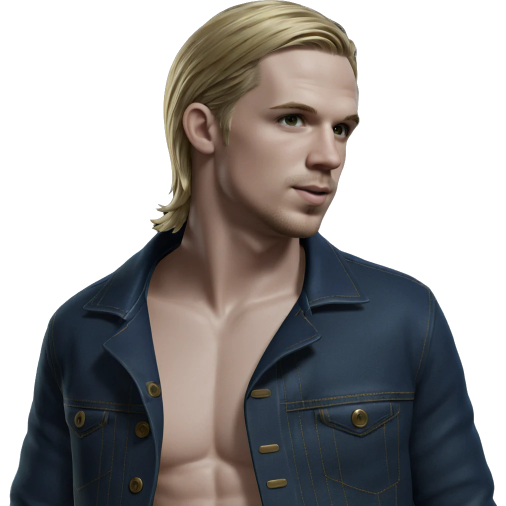 blonde boy in denim jacket emoji