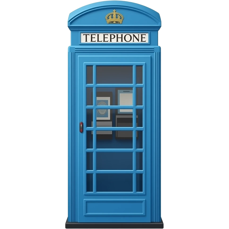 Blue London telephone booth like on Dr. Who. emoji