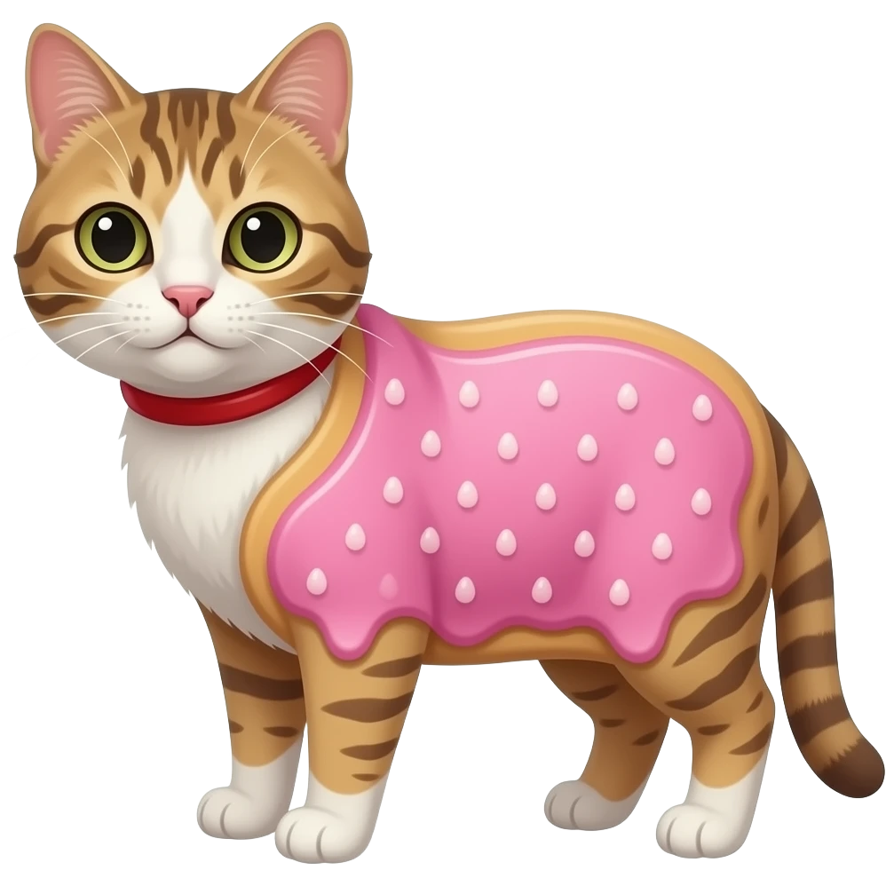 Cat with a pink Pop-Tart body emoji