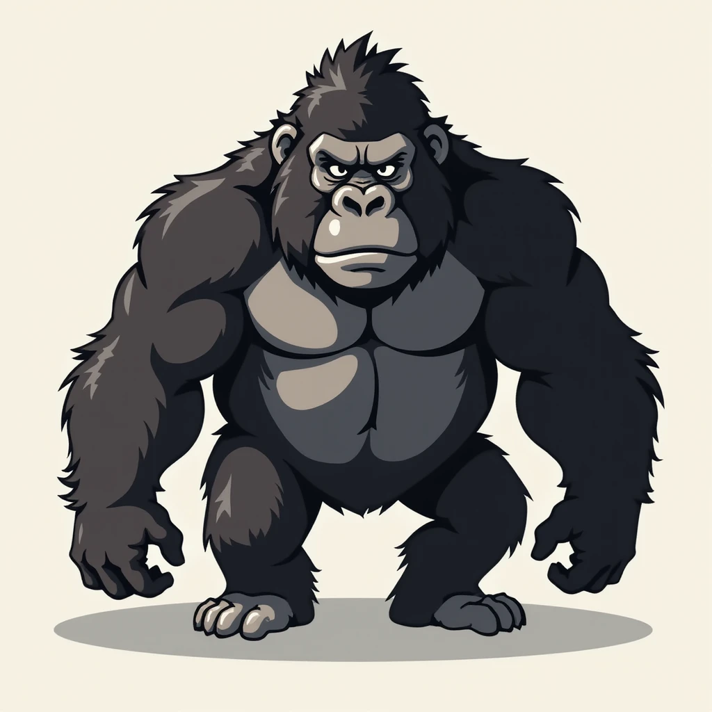 Flat design style gorilla emoji