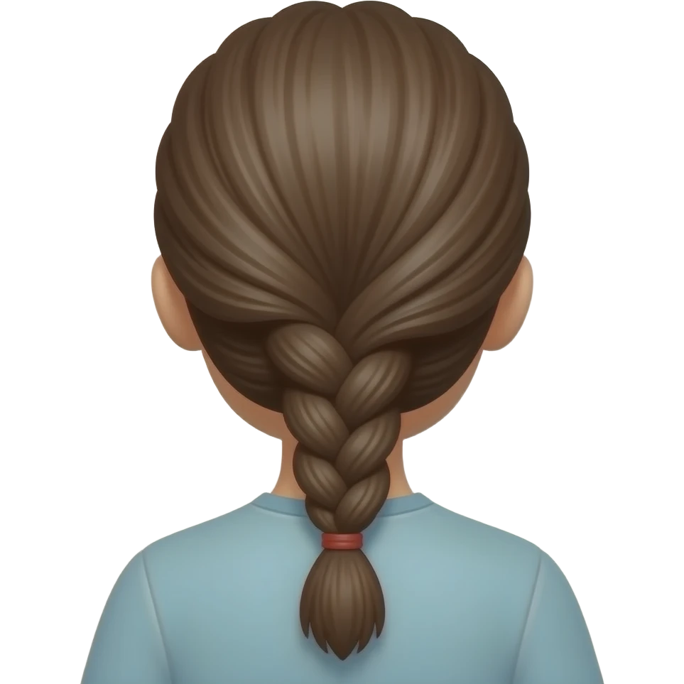 the view of someone’s hair from the back, just a plain braid, no face showing emoji
