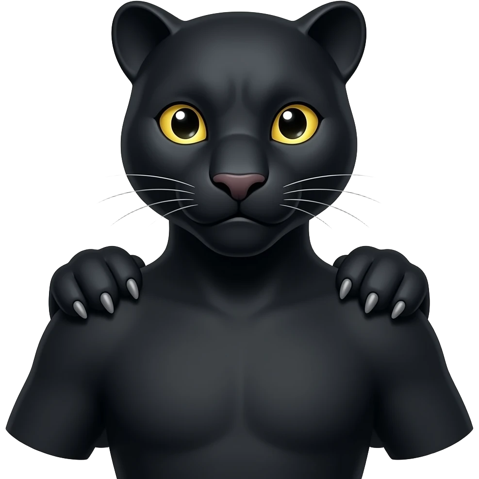 Black panter on and his hands should be on other side of his shoulder emoji