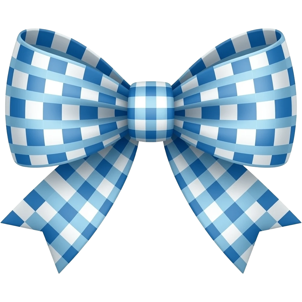 BLUE AND WHITE CHECKERED BOW emoji