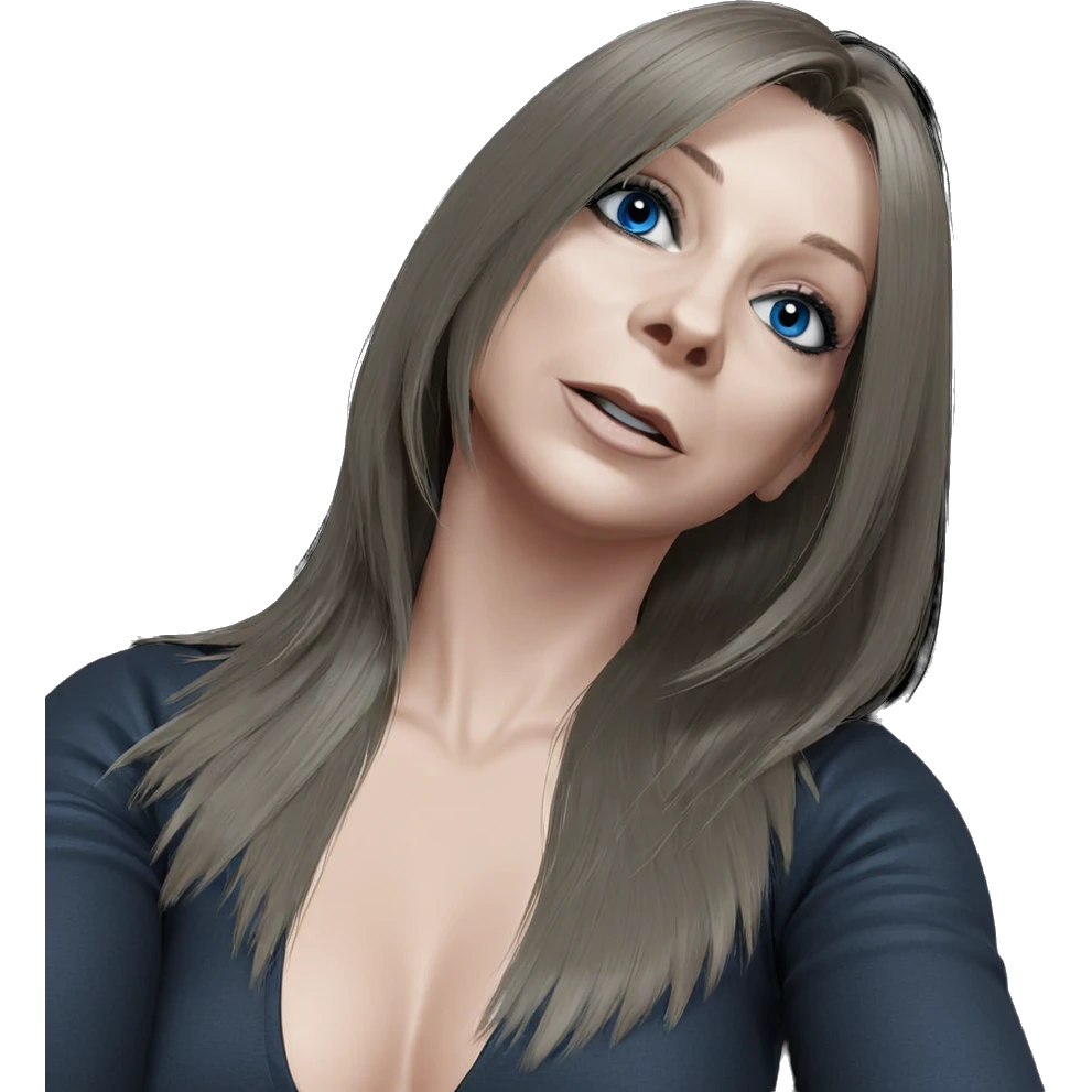 blue-eyed beauty in black emoji