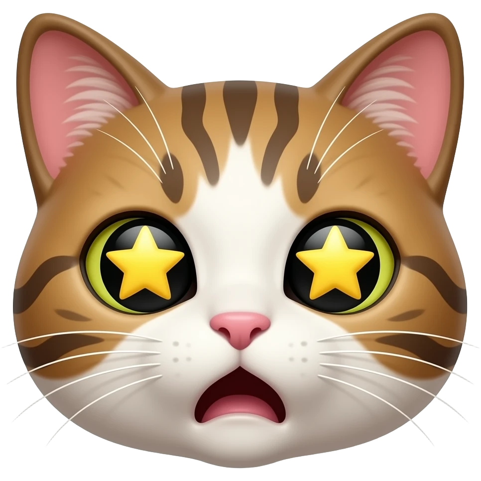 Has un emoji que sea un gato 😺 así y en los ojos ponle una estrella amarilla pero que sea este emoji😺 fusionado con este🤩 emoji