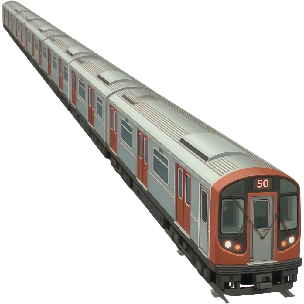 long subway train only from 90 degrees from the side emoji
