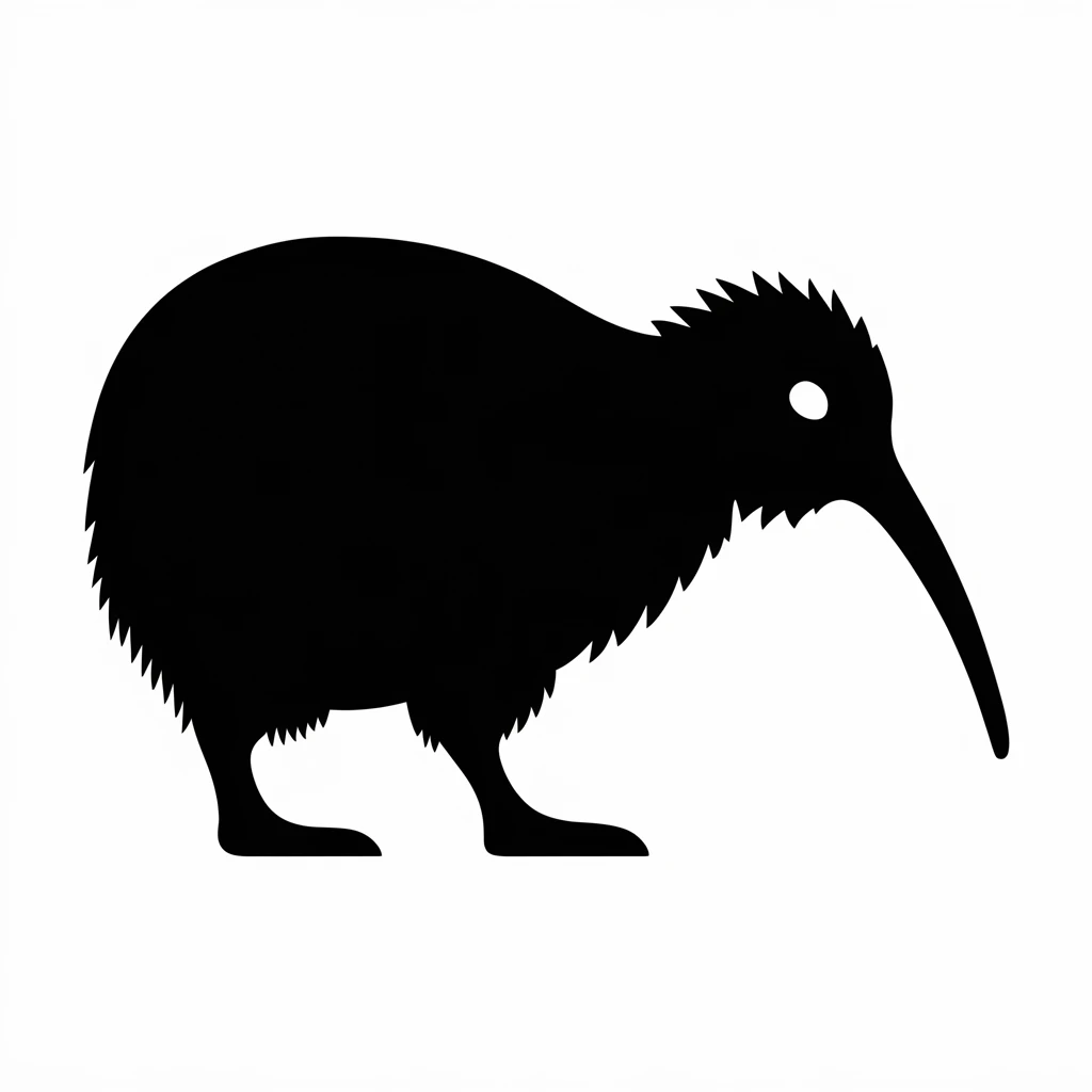 Kiwi icon black silhouette emoji