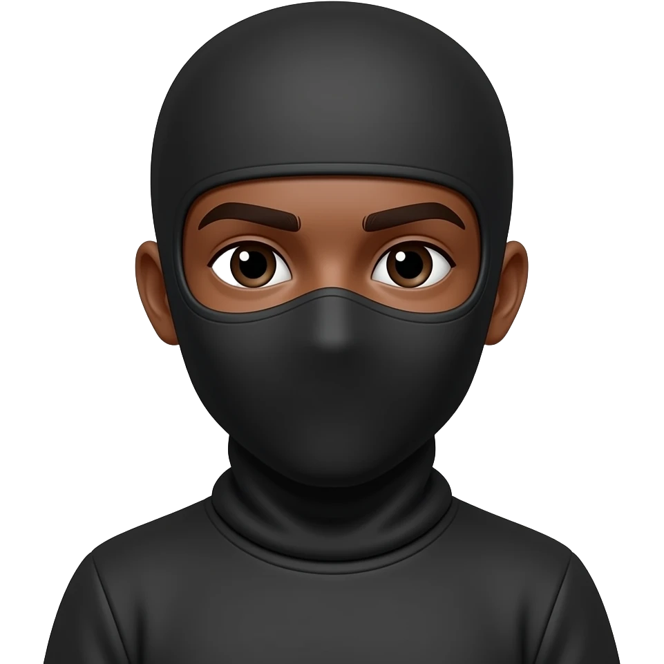 Black boy Wearing a balaclava emoji