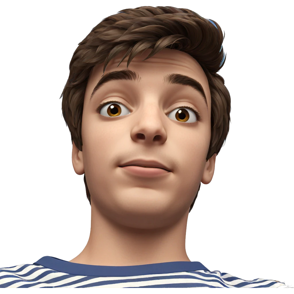 portrait of a brown haired boy emoji