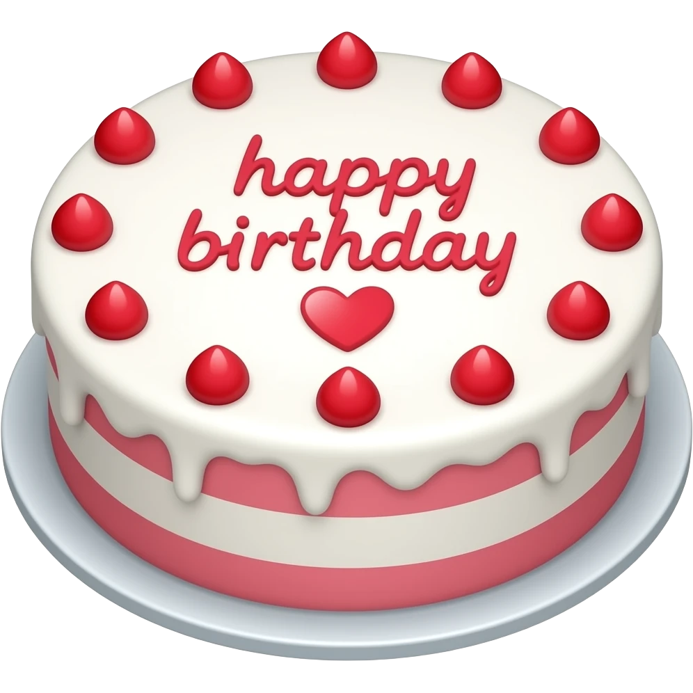 Büyük bir pasta üzerine happy birthday yazılı olsun kalp ❤️ olsun emoji