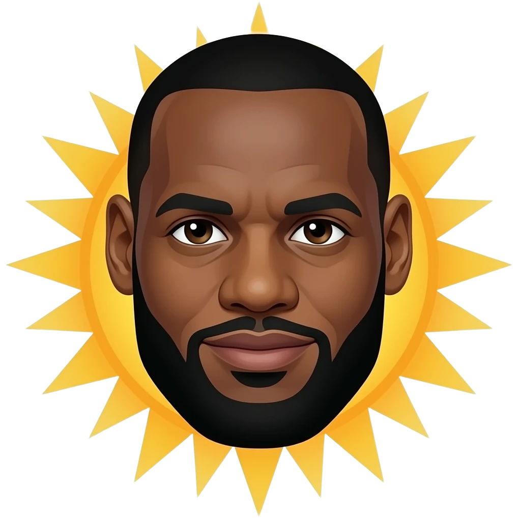 LeBron James face on the sun emoji
