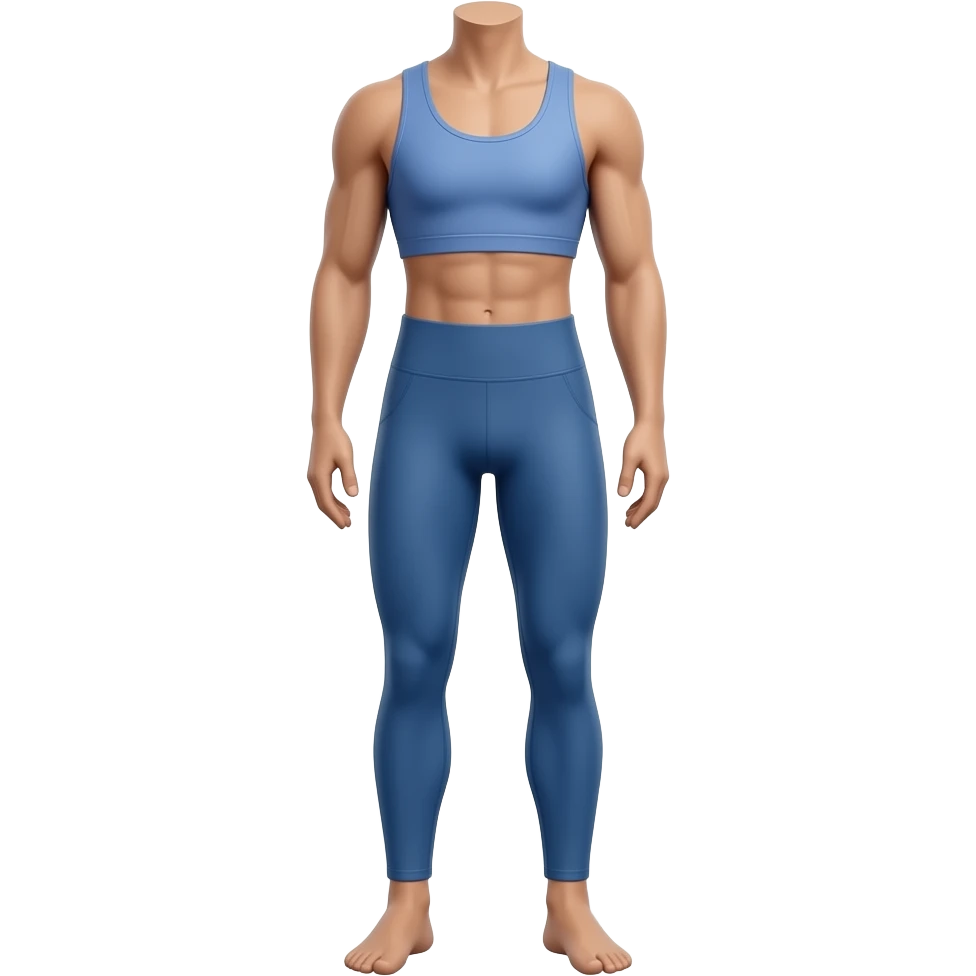 Blue pilates leggings and top emoji