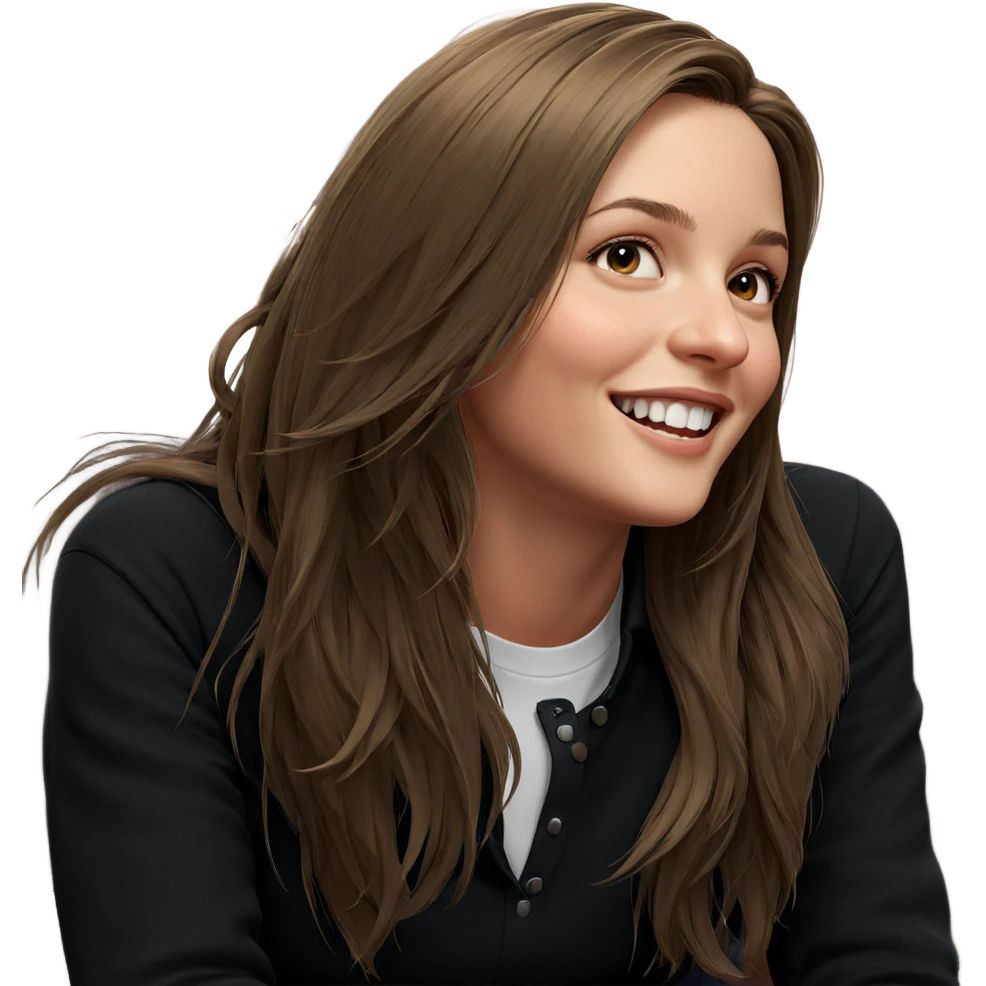 smiling girl with long hair emoji