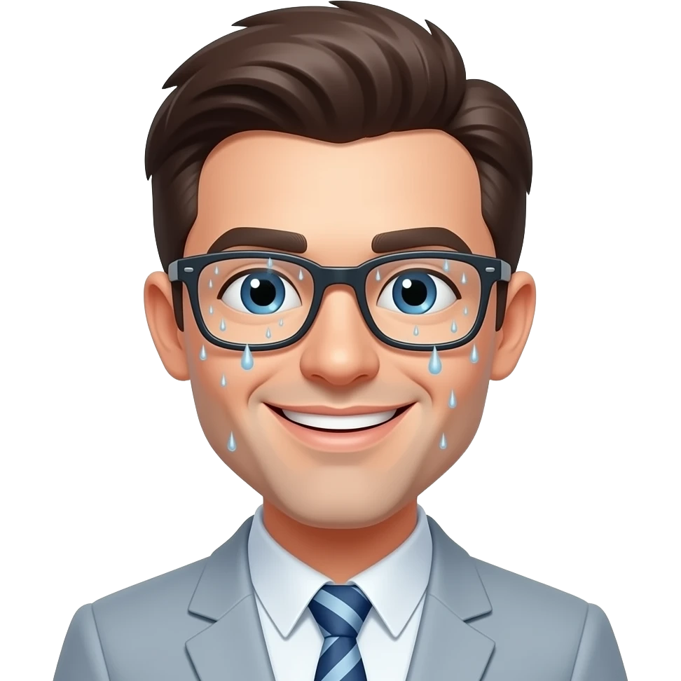 Emoji with glasses raing them with a fade emoji