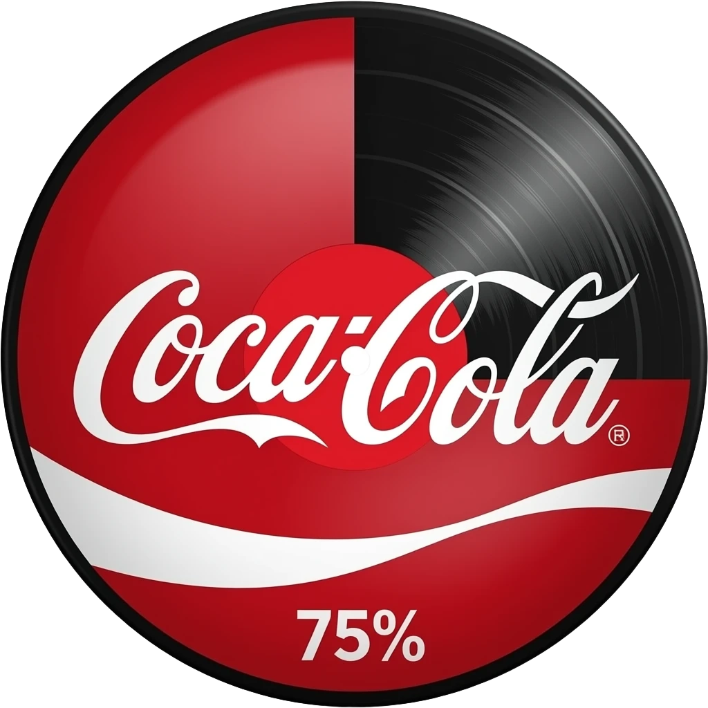 A cocacola Vinyl.  3/4 of the vinyl is the logo in the middle,  the rest 1/4 is the black vinyl as border emoji