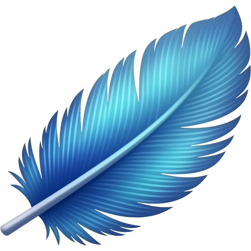 Blue feather emoji