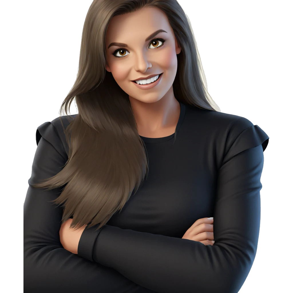 smiling girl in black shirt emoji