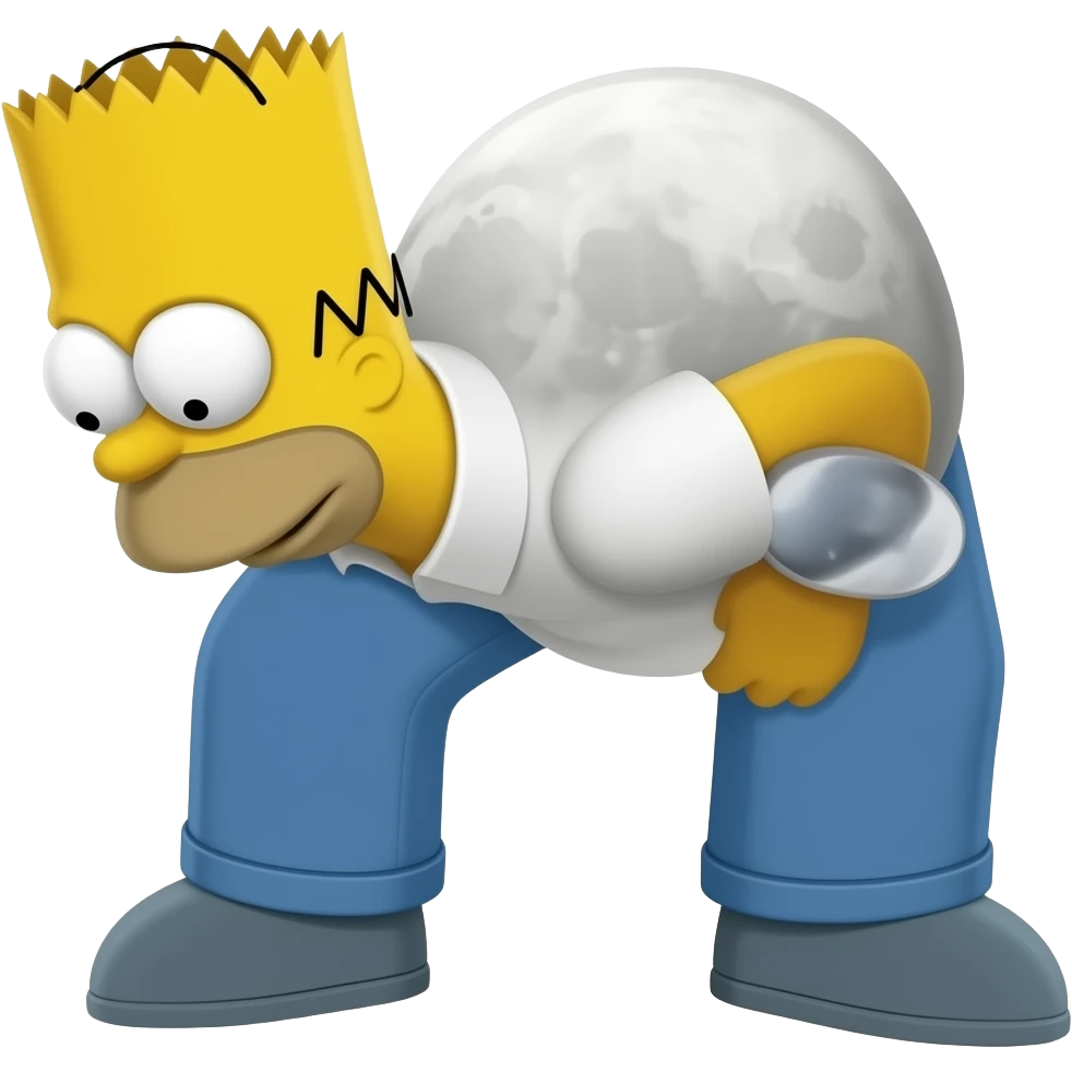 Bart Simpson Pants Down Mooning Sticker emoji
