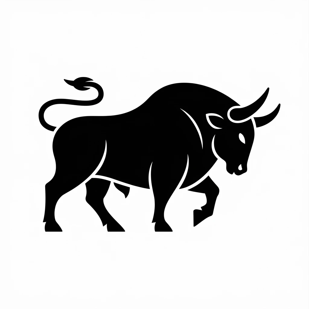 Big bull icon black silhouette emoji