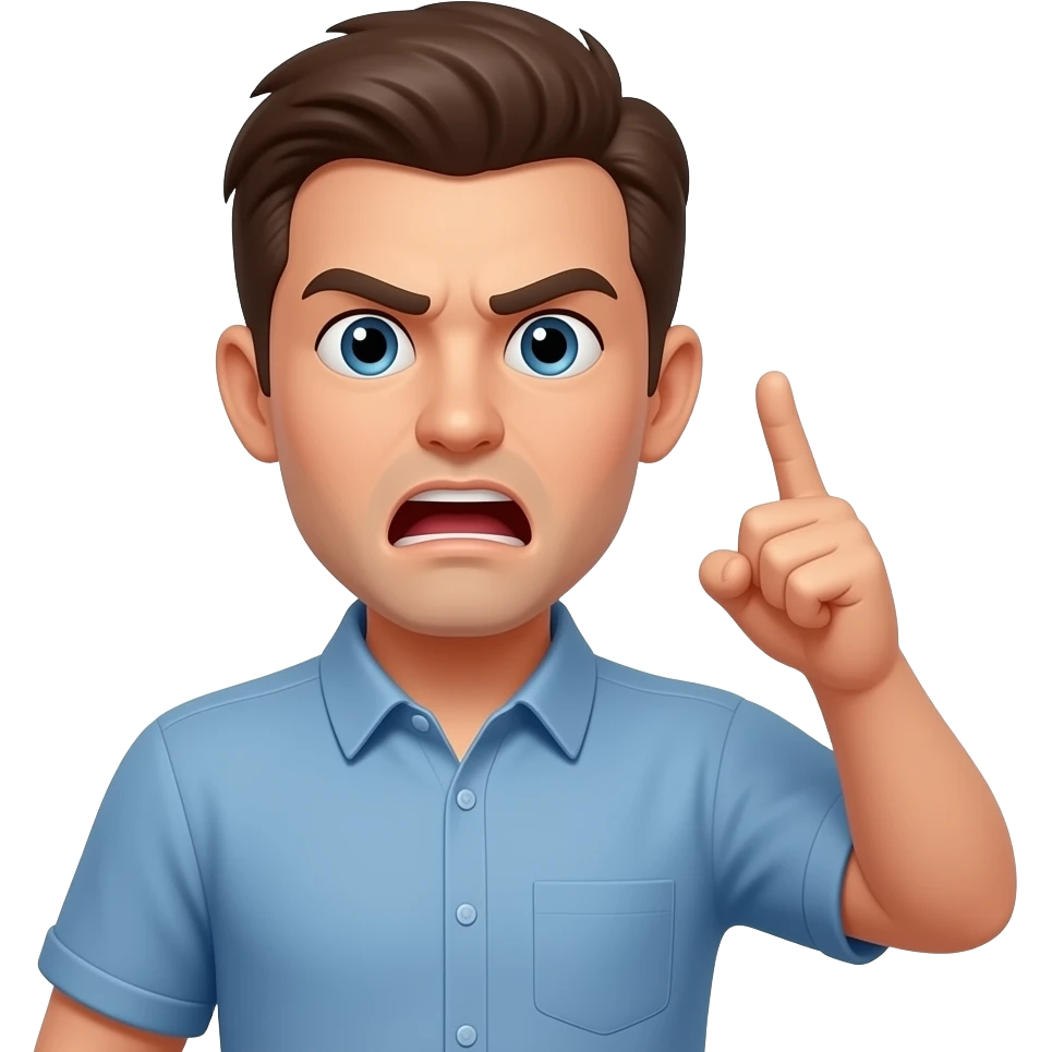 a person arguing and not giving up emoji